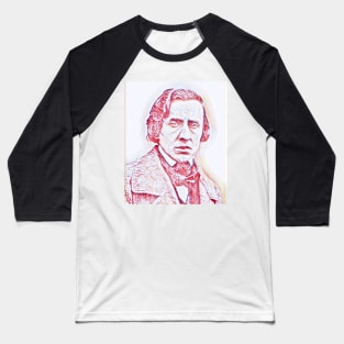Frédéric Chopin Portrait | Frédéric Chopin Artwork | Line Art Baseball T-Shirt